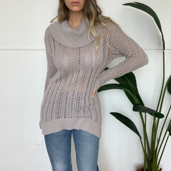 {Calvin Klein} open knit cowl neck sweater - Picture 3 of 9